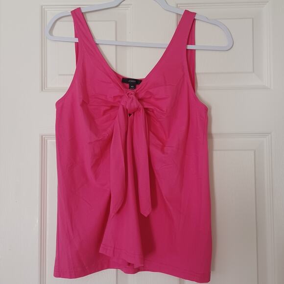 J. Crew Tie Front Tank Top S/M Azalea Pink NWT - Picture 2 of 9